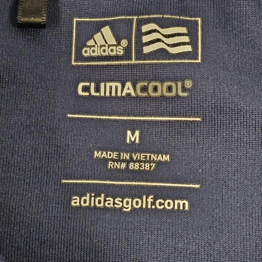adidas Golf Climacool Blue Short Sleeve Polyester Performance Polo Shirt Men's M